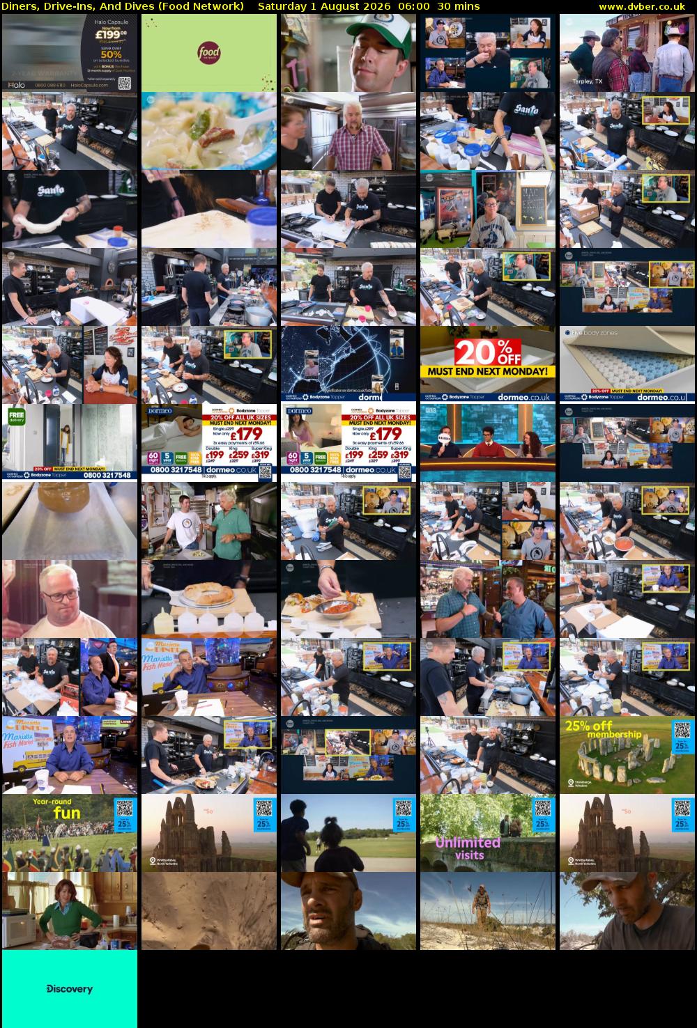 Diners, Drive-Ins, And Dives (Food Network) Saturday 1 August 2026 06:00 - 06:30
