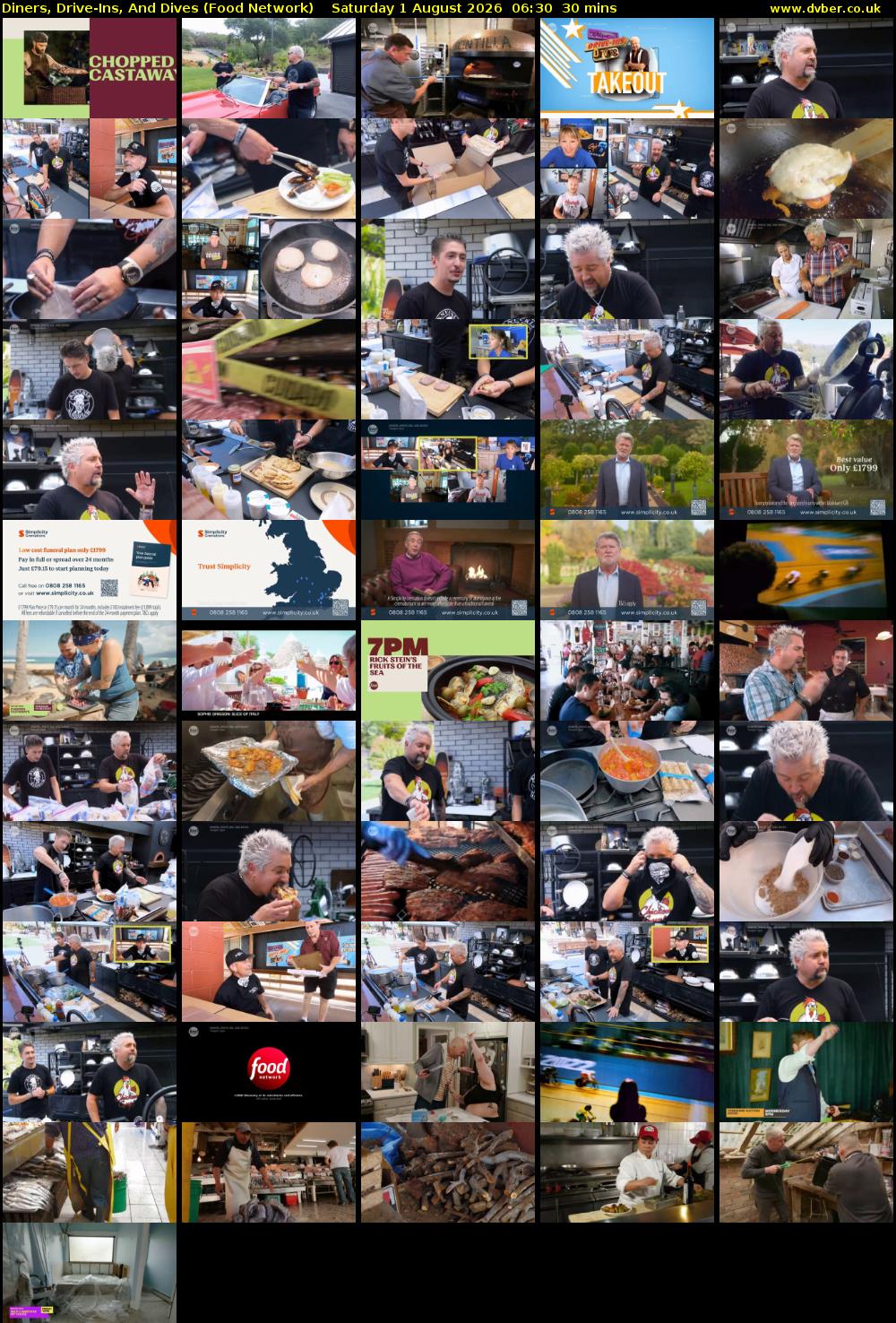 Diners, Drive-Ins, And Dives (Food Network) Saturday 1 August 2026 06:30 - 07:00