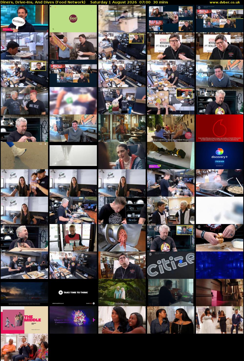 Diners, Drive-Ins, And Dives (Food Network) Saturday 1 August 2026 07:00 - 07:30