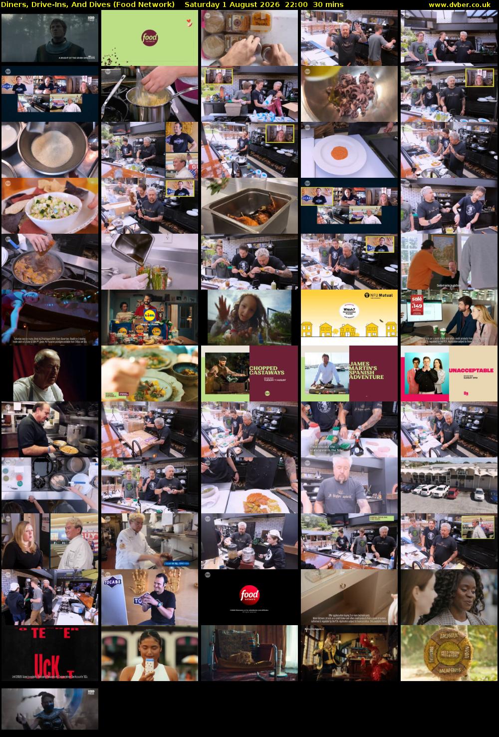 Diners, Drive-Ins, And Dives (Food Network) Saturday 1 August 2026 22:00 - 22:30
