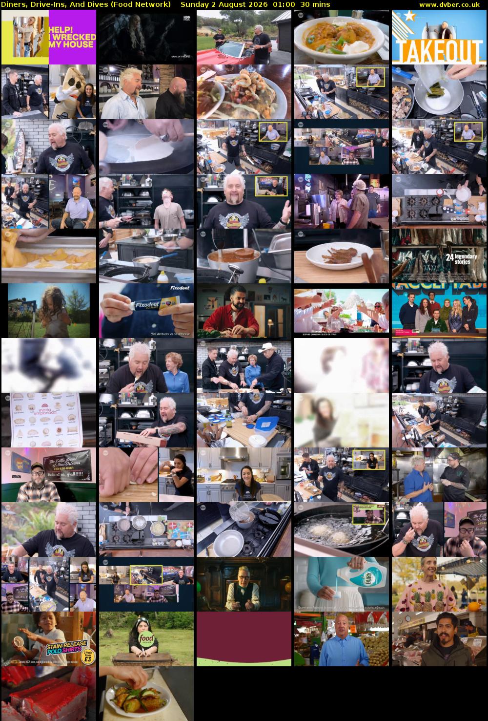 Diners, Drive-Ins, And Dives (Food Network) Sunday 2 August 2026 01:00 - 01:30