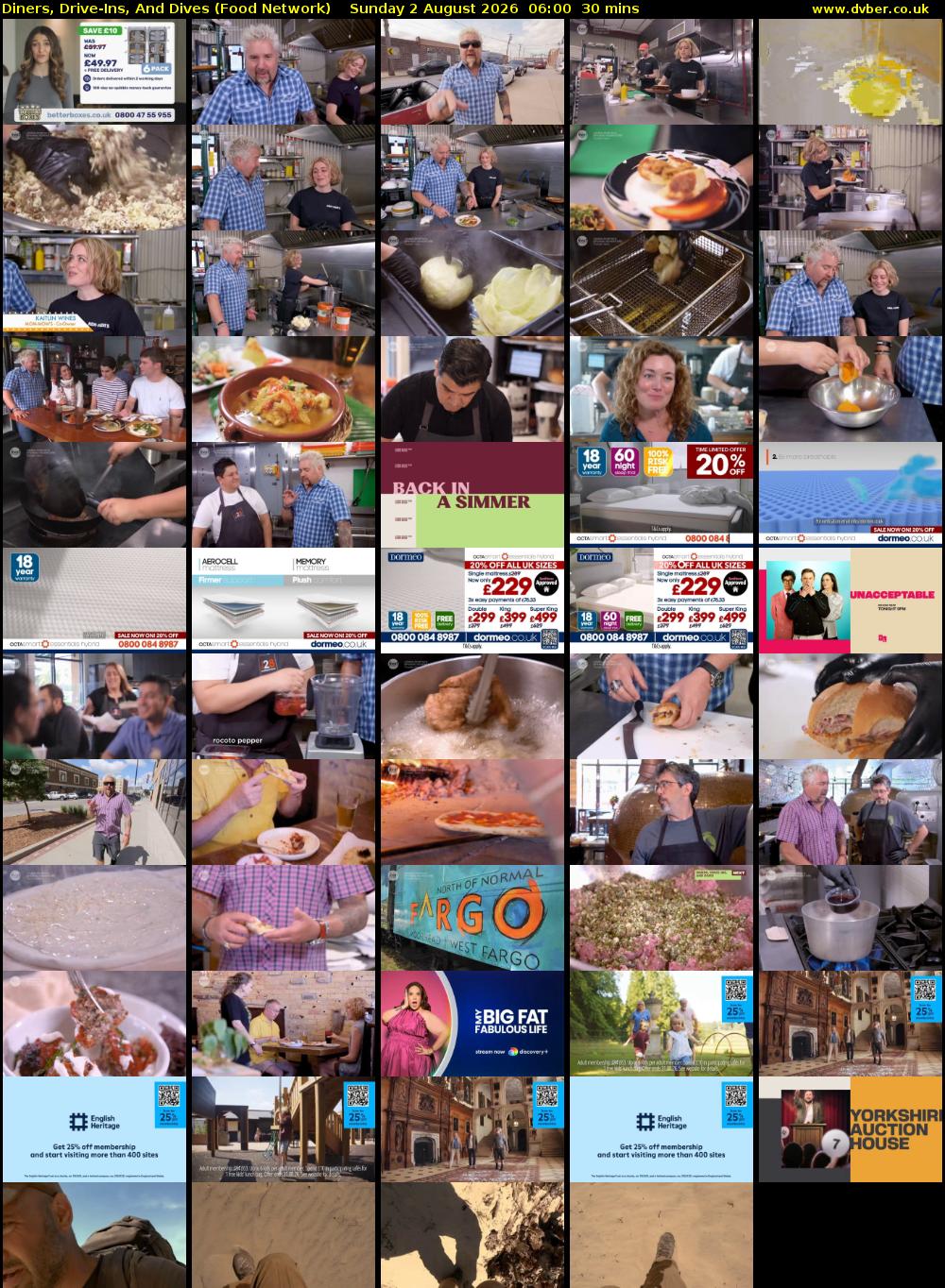 Diners, Drive-Ins, And Dives (Food Network) Sunday 2 August 2026 06:00 - 06:30