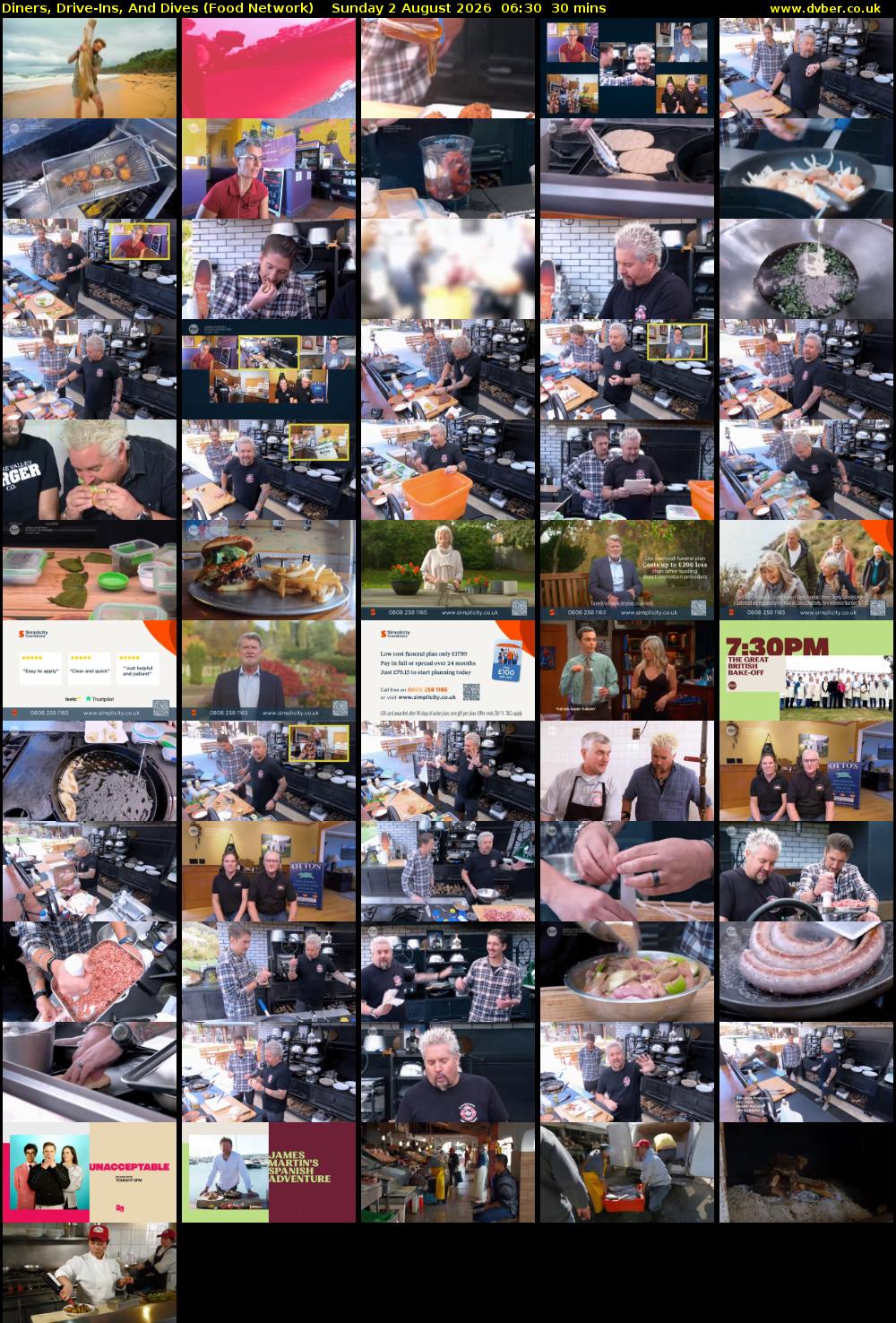 Diners, Drive-Ins, And Dives (Food Network) Sunday 2 August 2026 06:30 - 07:00
