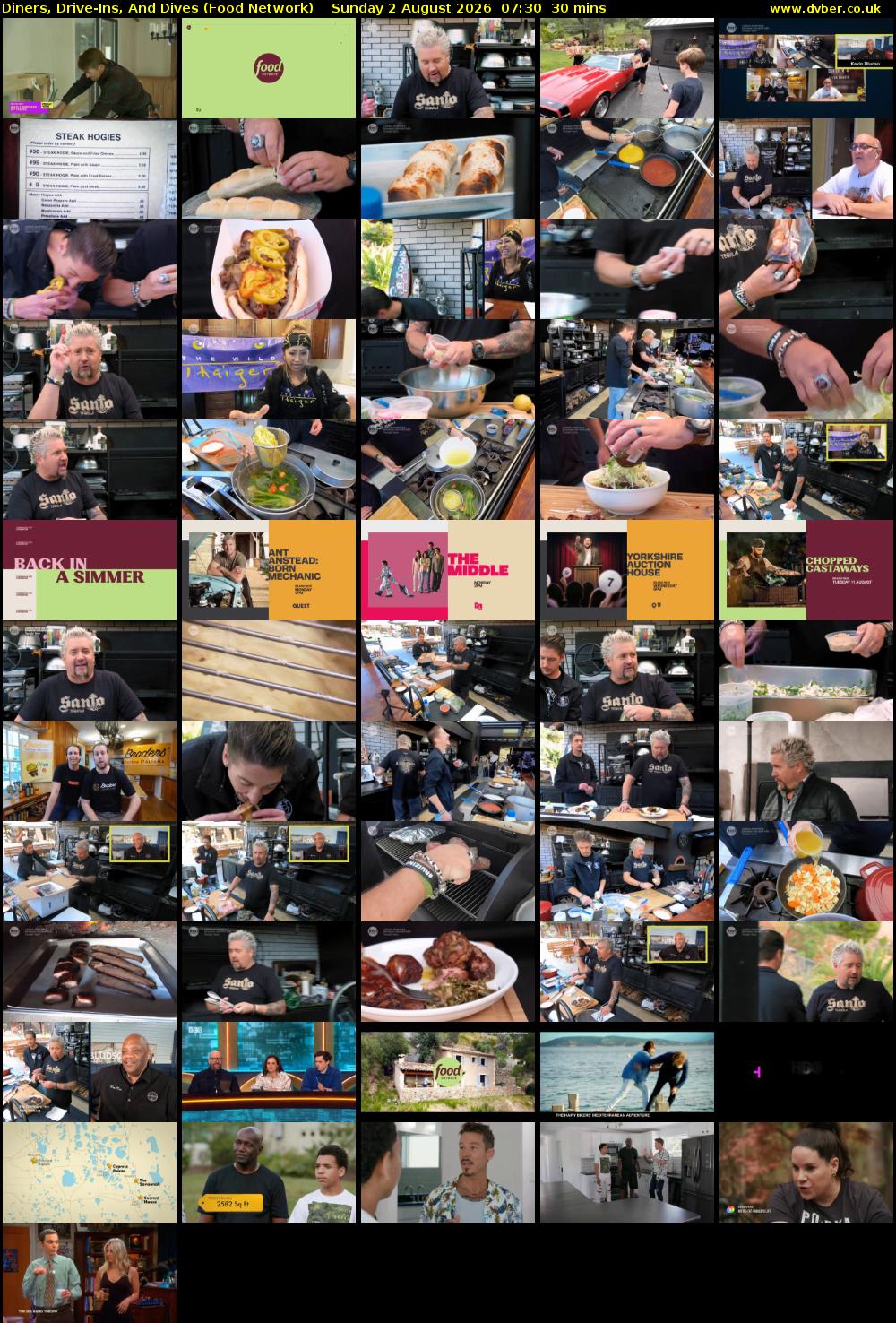 Diners, Drive-Ins, And Dives (Food Network) Sunday 2 August 2026 07:30 - 08:00
