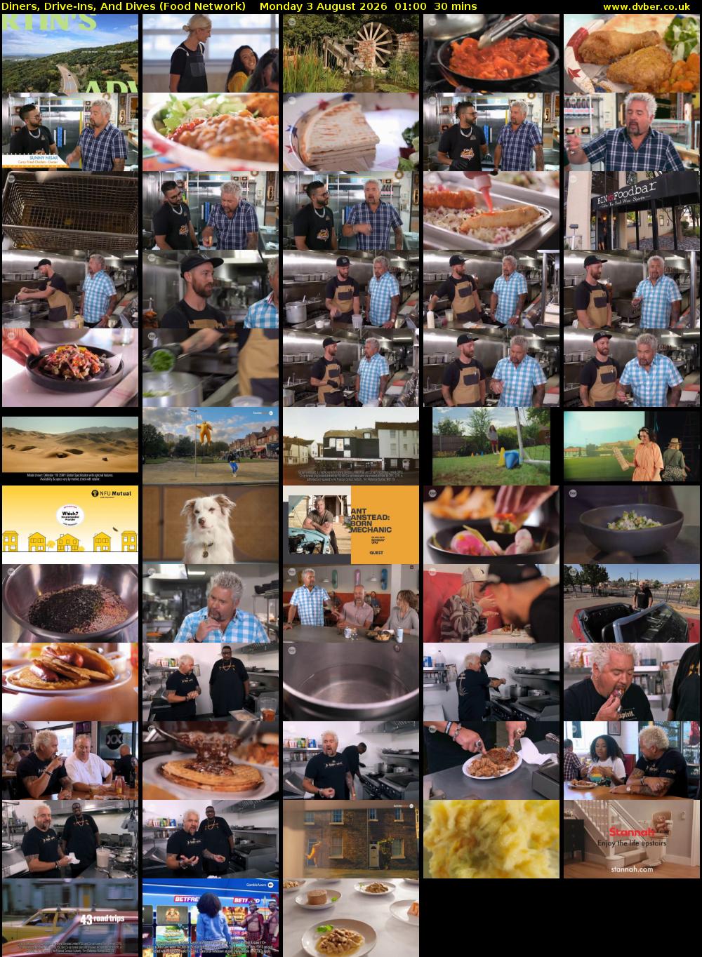Diners, Drive-Ins, And Dives (Food Network) Monday 3 August 2026 01:00 - 01:30