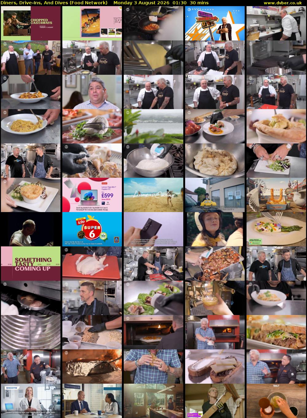Diners, Drive-Ins, And Dives (Food Network) Monday 3 August 2026 01:30 - 02:00