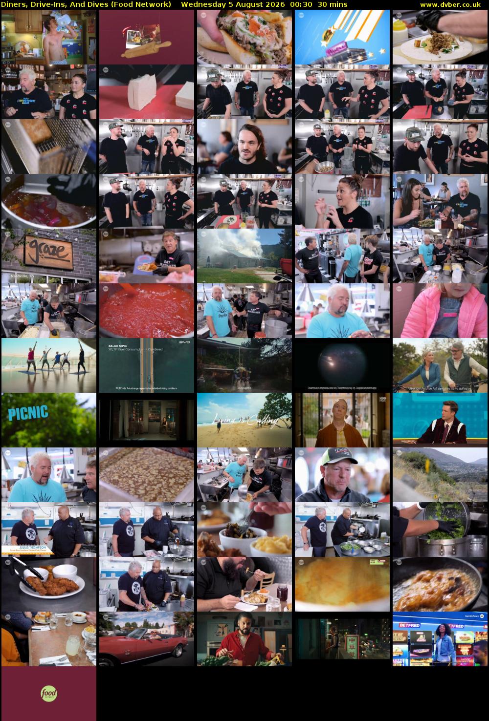 Diners, Drive-Ins, And Dives (Food Network) Wednesday 5 August 2026 00:30 - 01:00