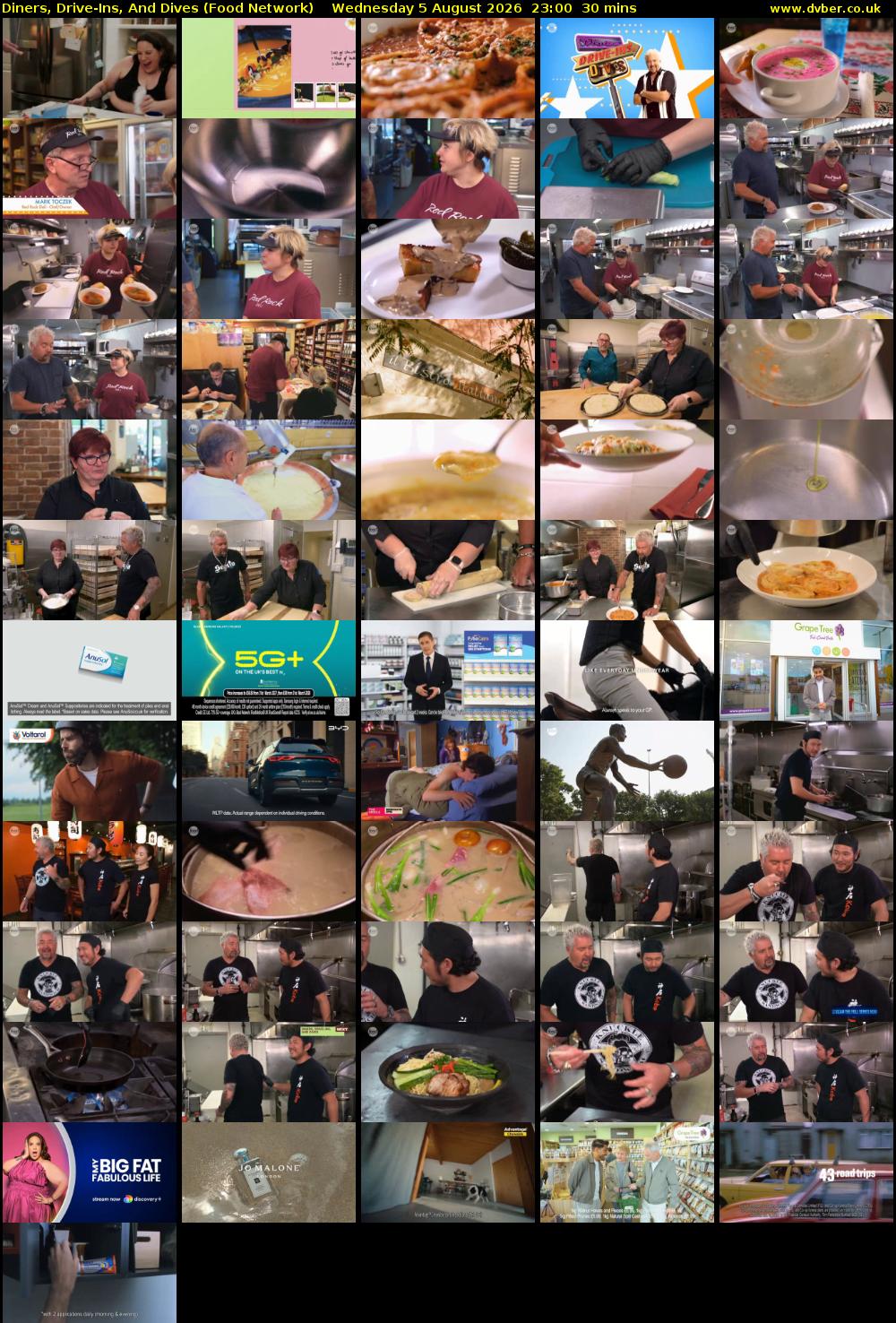 Diners, Drive-Ins, And Dives (Food Network) Wednesday 5 August 2026 23:00 - 23:30