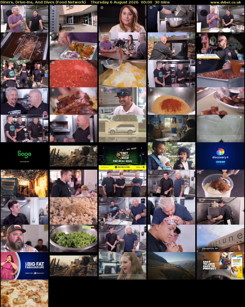 Diners, Drive-Ins, And Dives (Food Network) Thursday 6 August 2026 00:00 - 00:30
