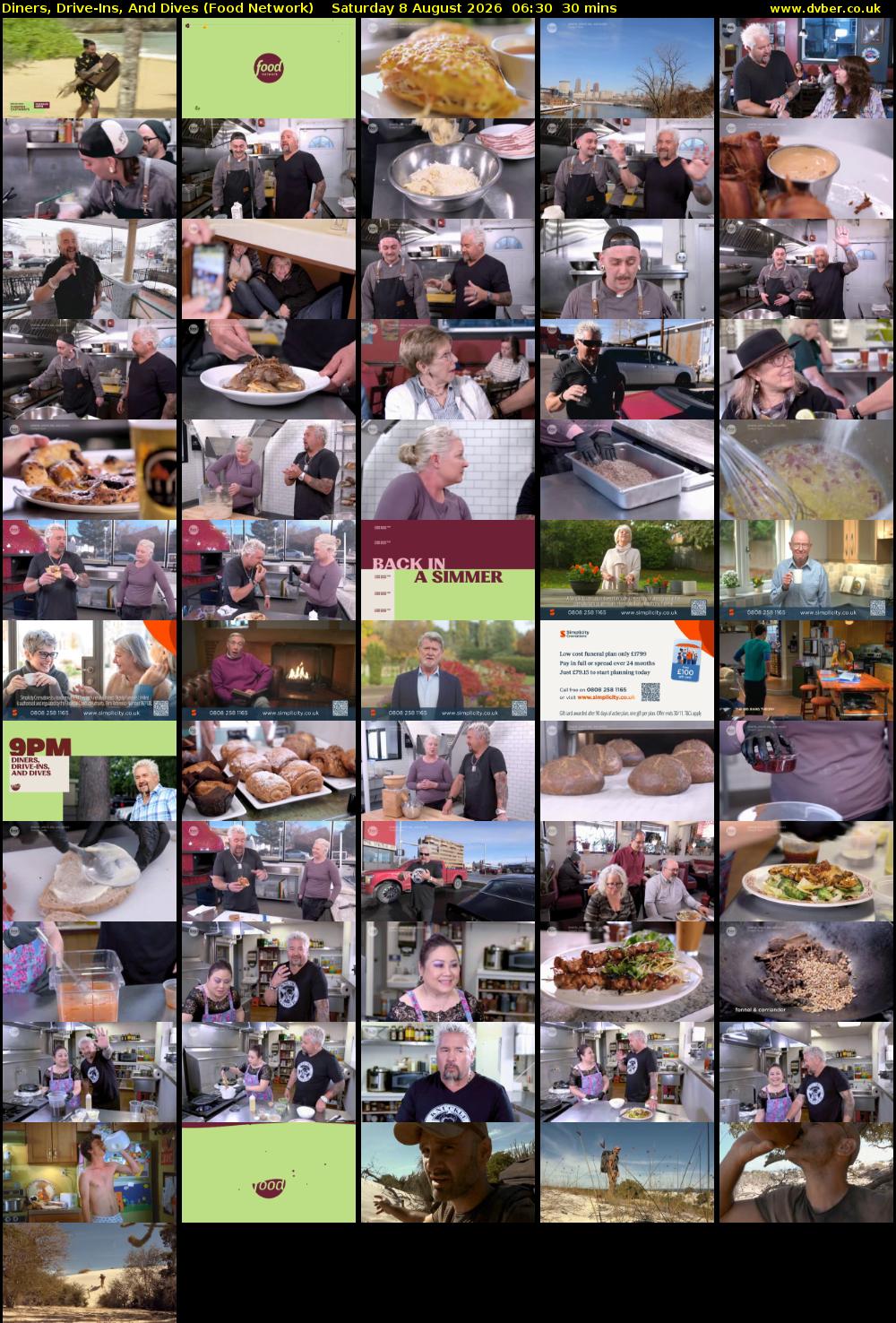 Diners, Drive-Ins, And Dives (Food Network) Saturday 8 August 2026 06:30 - 07:00