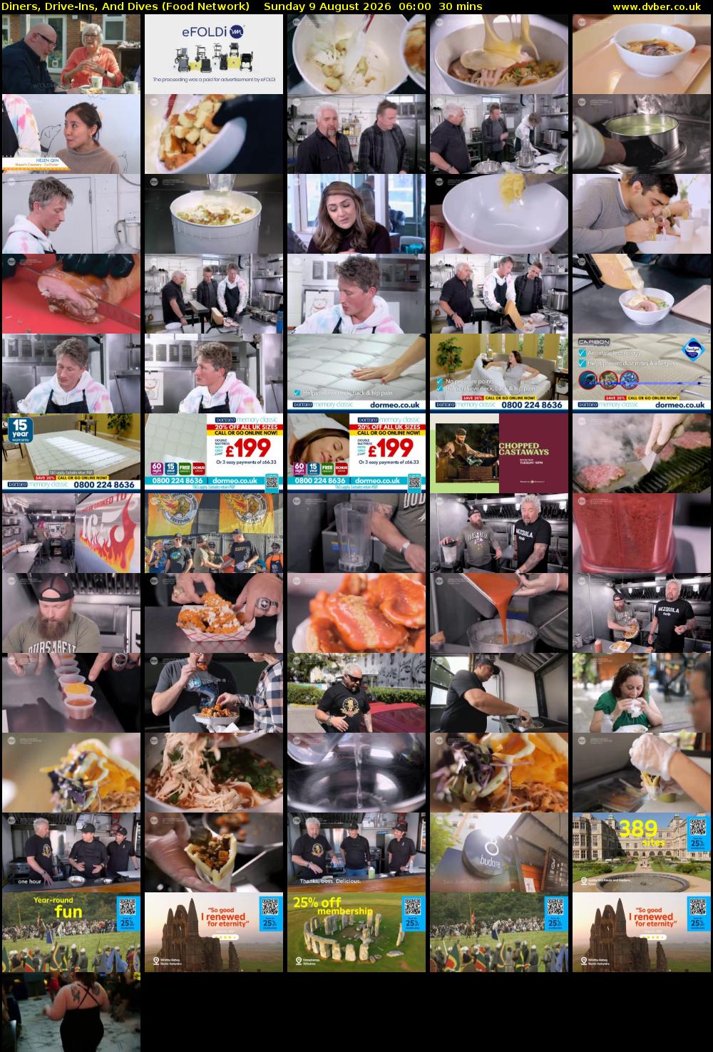 Diners, Drive-Ins, And Dives (Food Network) Sunday 9 August 2026 06:00 - 06:30
