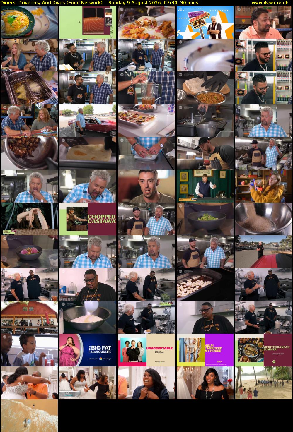Diners, Drive-Ins, And Dives (Food Network) Sunday 9 August 2026 07:30 - 08:00