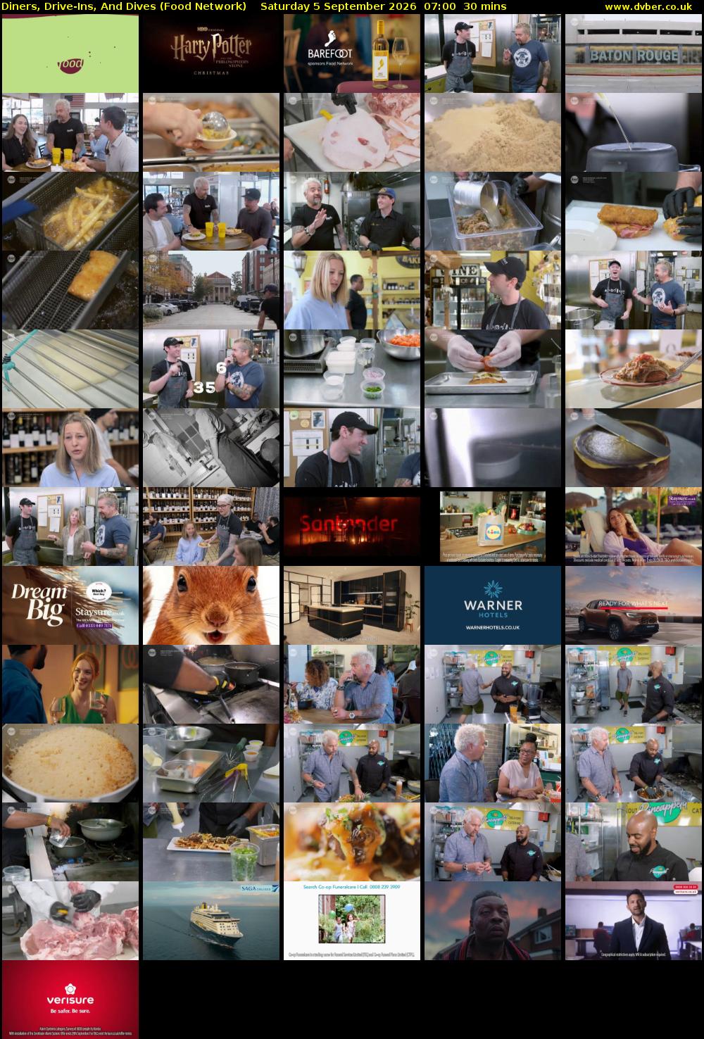 Diners, Drive-Ins, And Dives (Food Network) Saturday 5 September 2026 07:00 - 07:30