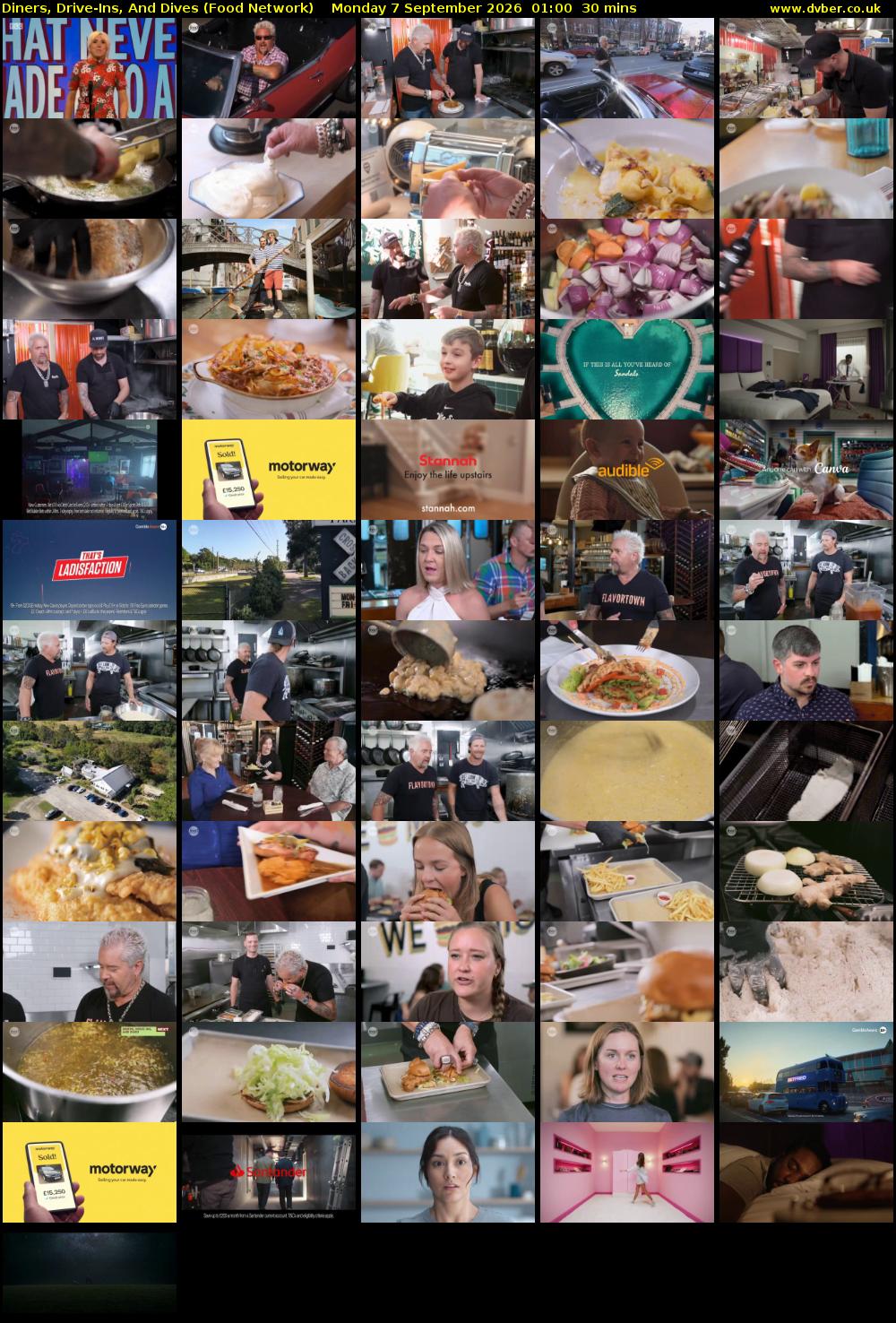 Diners, Drive-Ins, And Dives (Food Network) Monday 7 September 2026 01:00 - 01:30