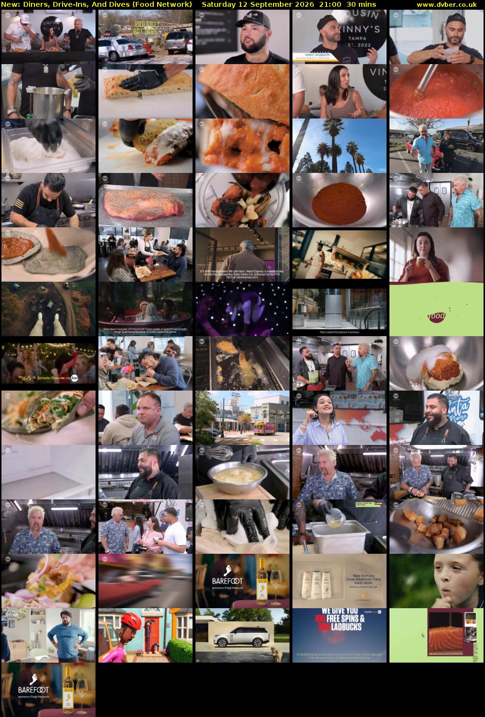 Diners, Drive-Ins, And Dives (Food Network) Saturday 12 September 2026 21:00 - 21:30