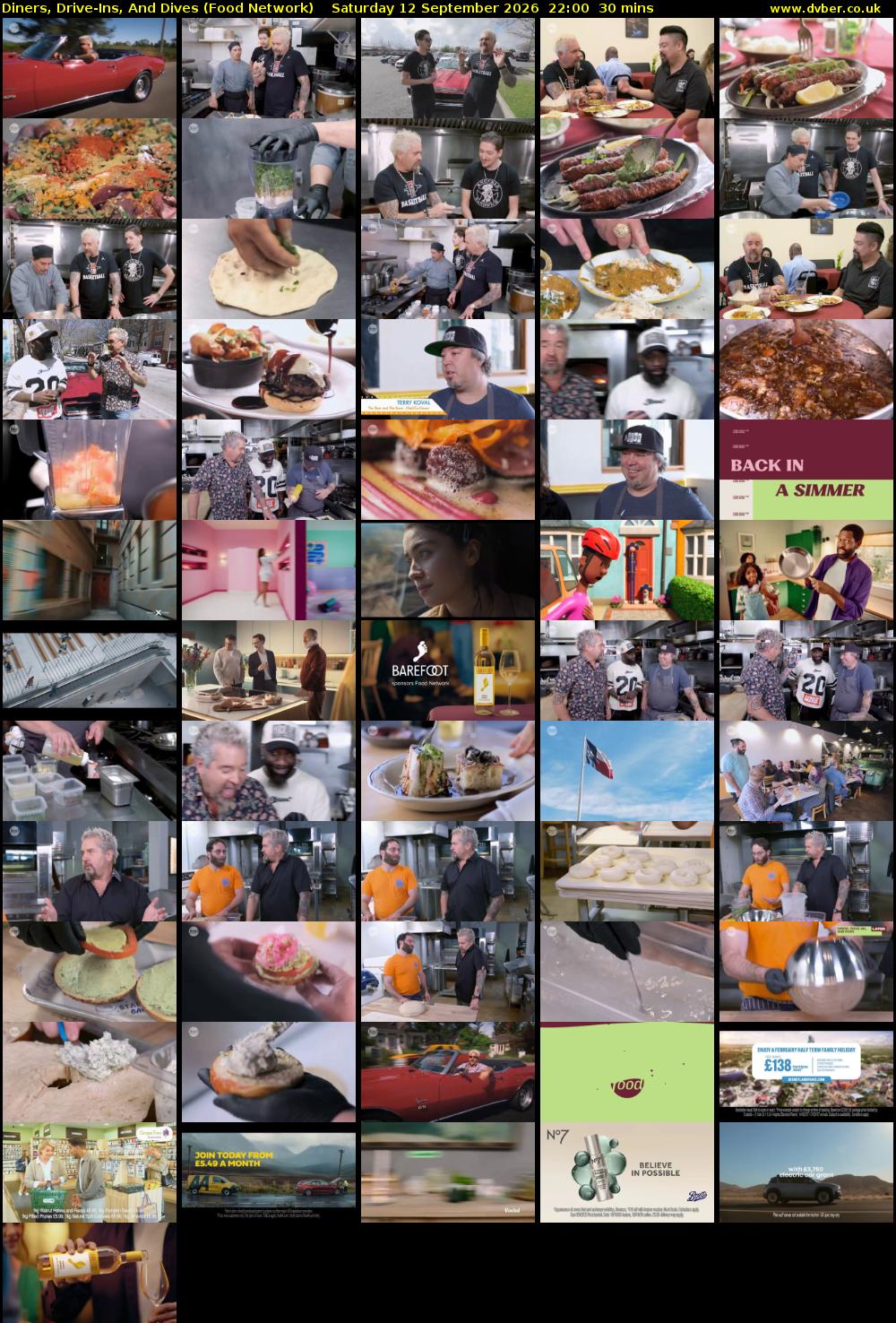 Diners, Drive-Ins, And Dives (Food Network) Saturday 12 September 2026 22:00 - 22:30