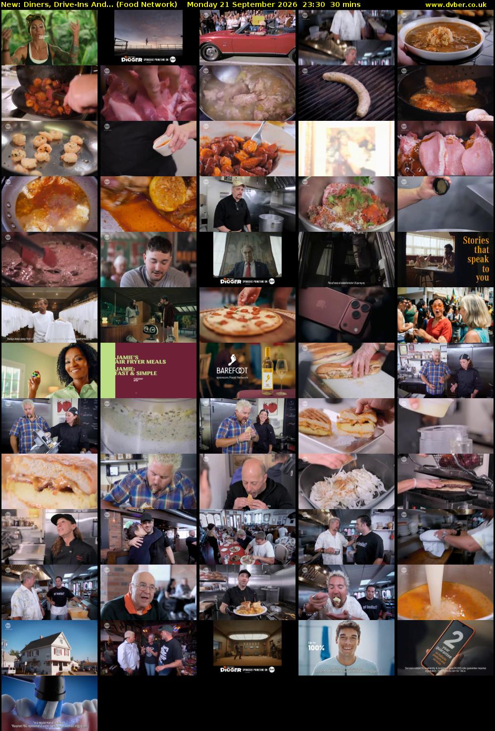 Diners, Drive-Ins And... (Food Network) Monday 21 September 2026 23:30 - 00:00