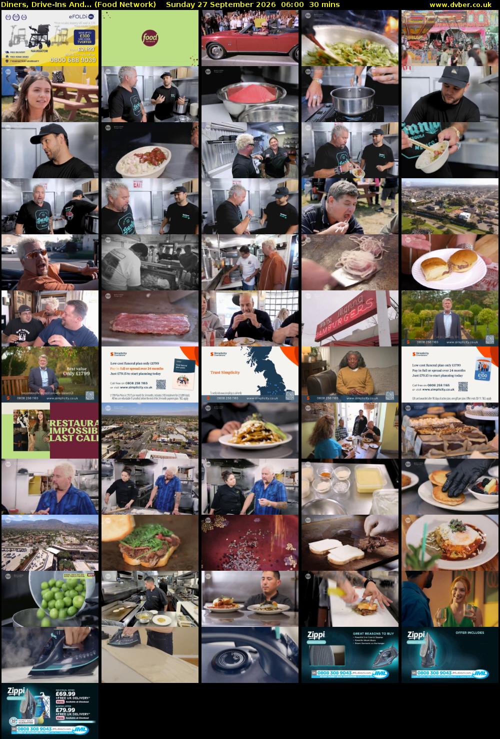 Diners, Drive-Ins And... (Food Network) Sunday 27 September 2026 06:00 - 06:30