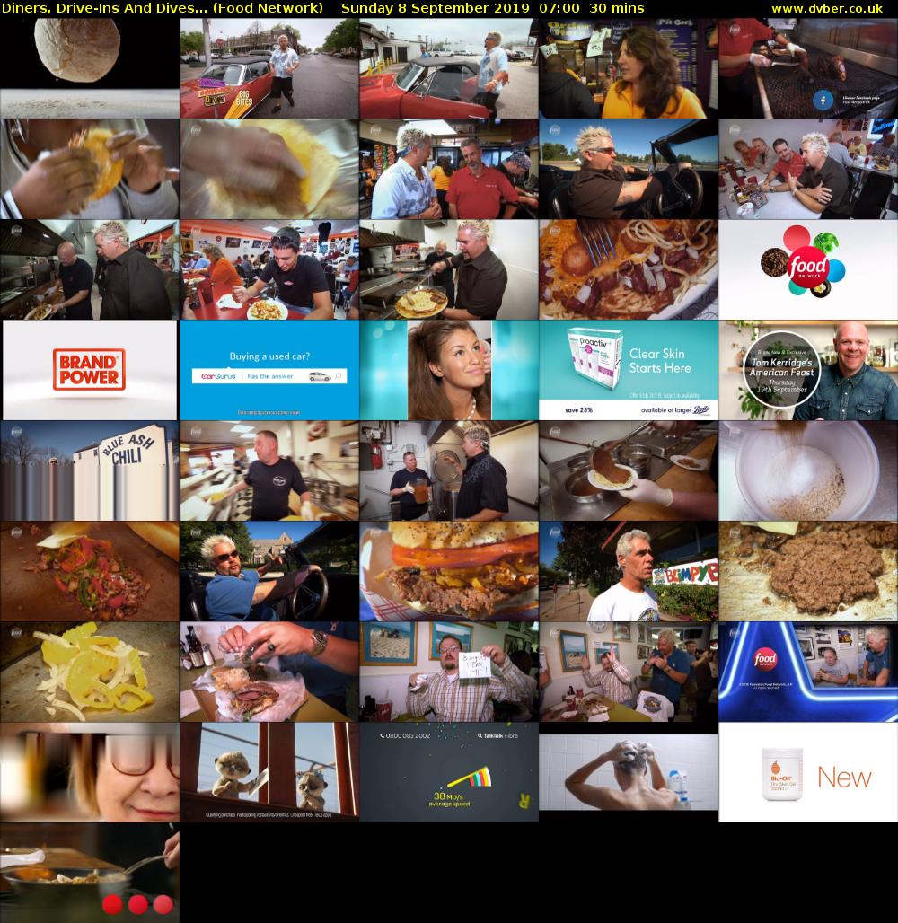 Diners, Drive-Ins And Dives... (Food Network) Sunday 8 September 2019 07:00 - 07:30