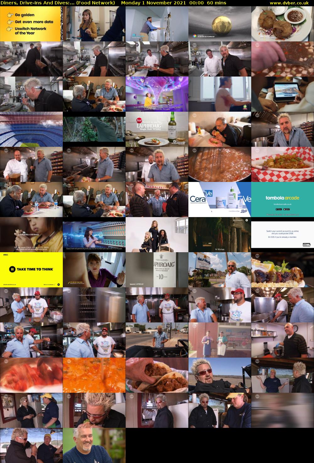 Diners, Drive-Ins And Dives:... (Food Network) Monday 1 November 2021 00:00 - 01:00