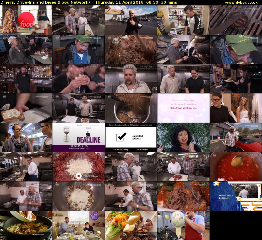 Diners, Drive-Ins and Dives (Food Network) Thursday 11 April 2019 08:30 - 09:00