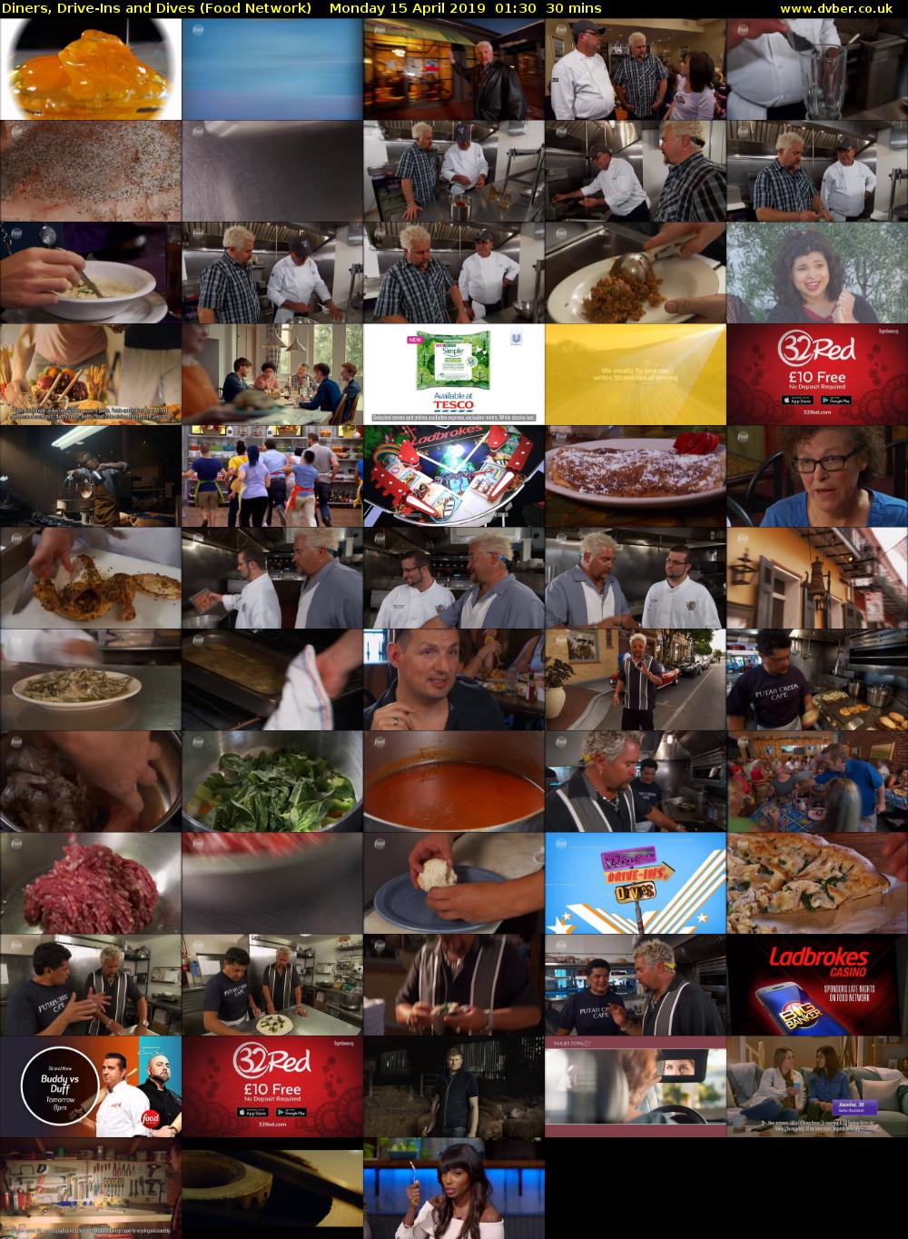 Diners, Drive-Ins and Dives (Food Network) Monday 15 April 2019 01:30 - 02:00