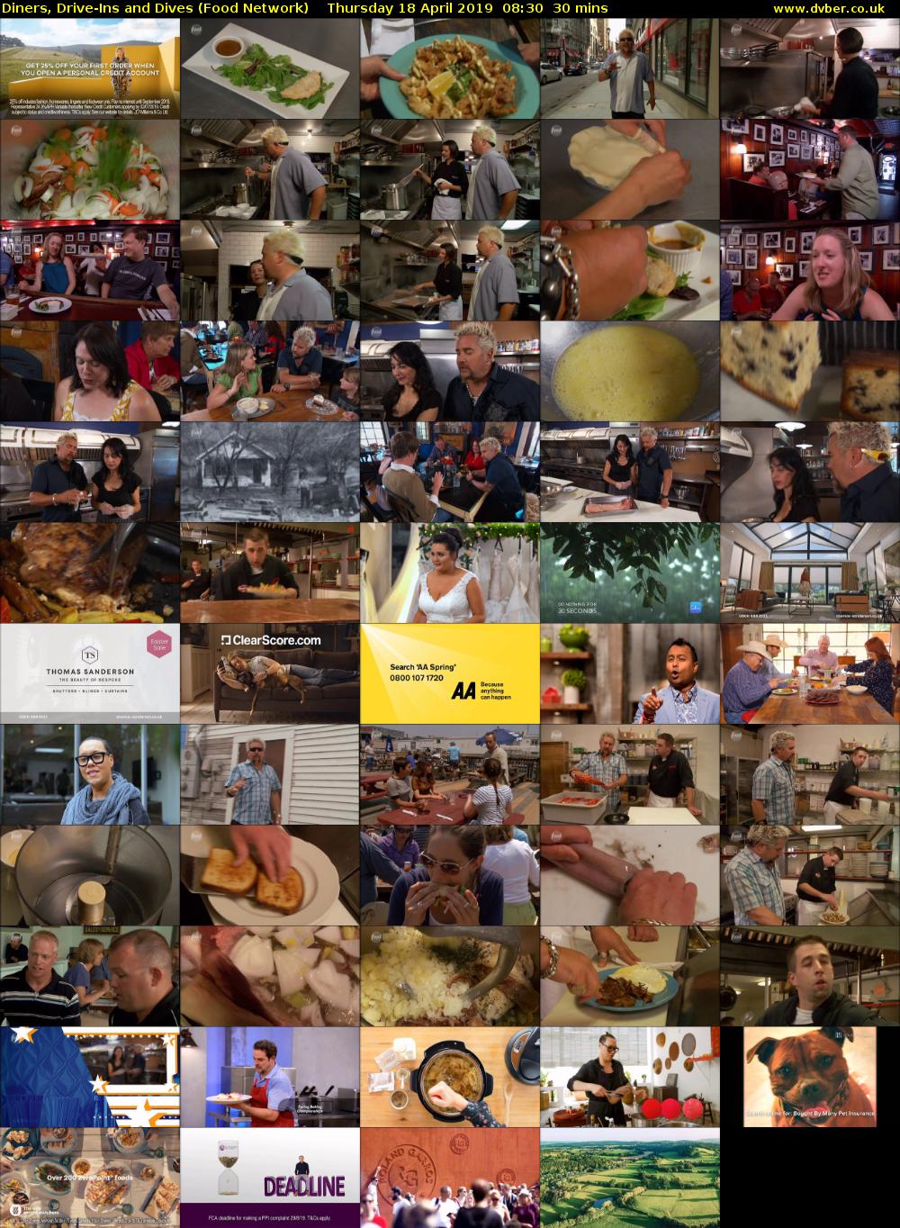 Diners, Drive-Ins and Dives (Food Network) Thursday 18 April 2019 08:30 - 09:00