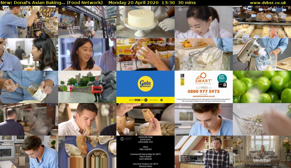 Donal's Asian Baking... (Food Network) Monday 20 April 2020 13:30 - 14:00