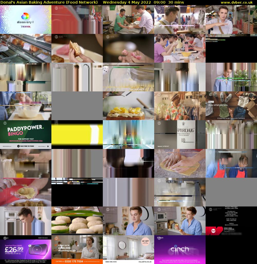 Donal's Asian Baking Adventure (Food Network) Wednesday 4 May 2022 09:00 - 09:30