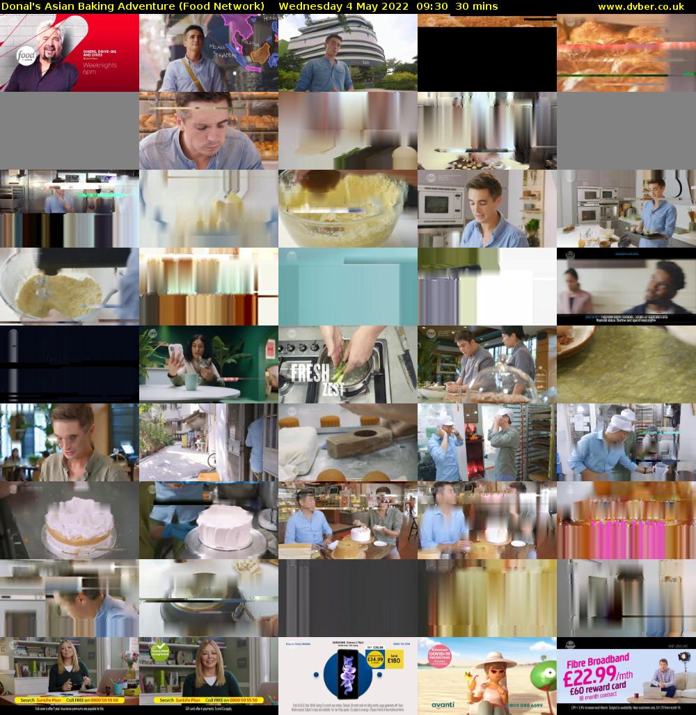 Donal's Asian Baking Adventure (Food Network) Wednesday 4 May 2022 09:30 - 10:00