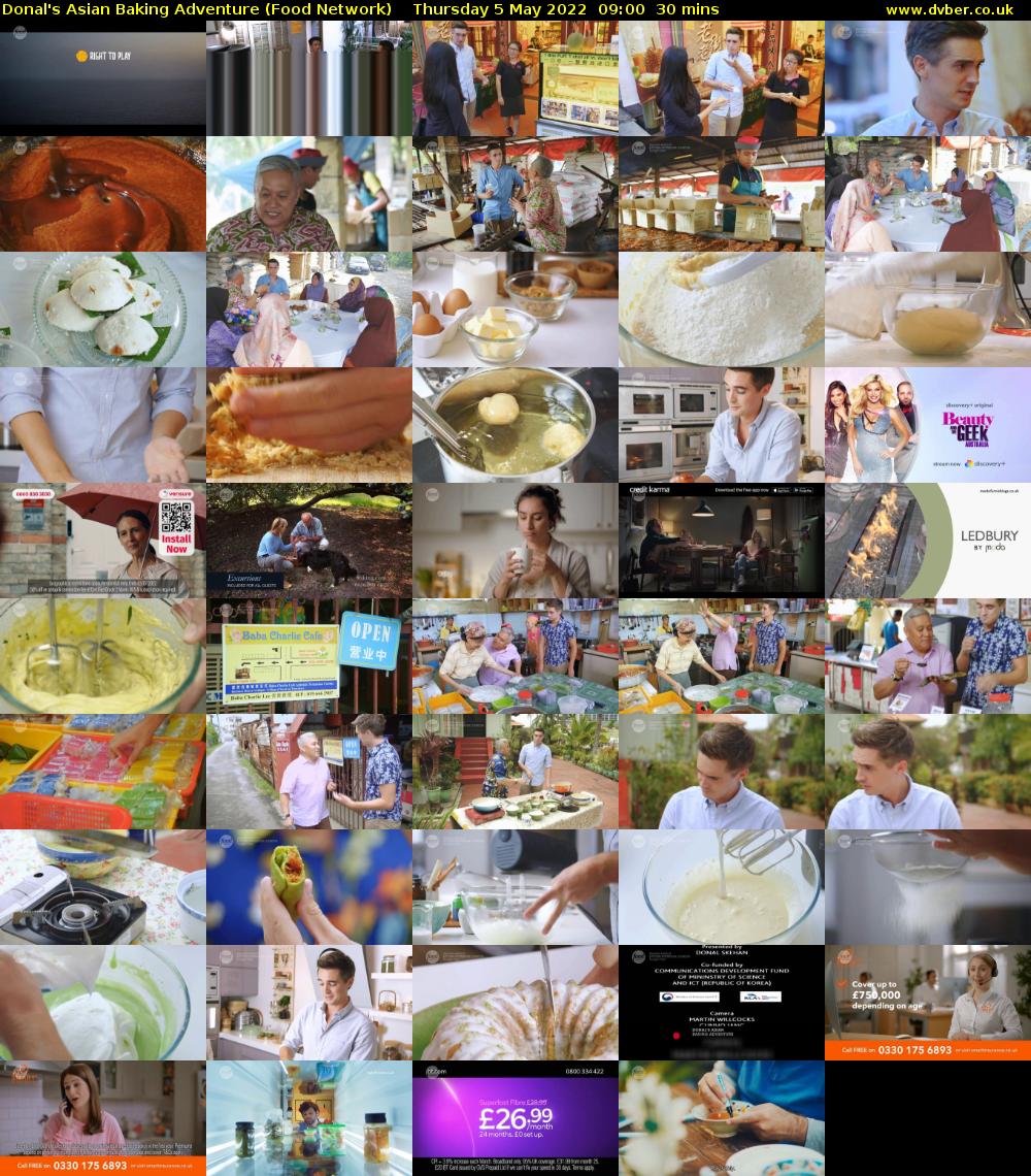 Donal's Asian Baking Adventure (Food Network) Thursday 5 May 2022 09:00 - 09:30