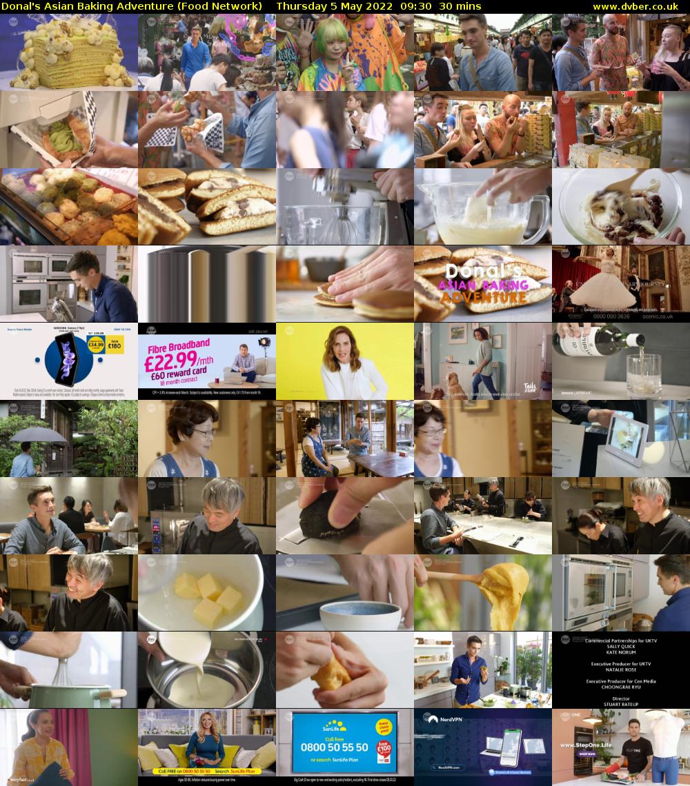 Donal's Asian Baking Adventure (Food Network) Thursday 5 May 2022 09:30 - 10:00