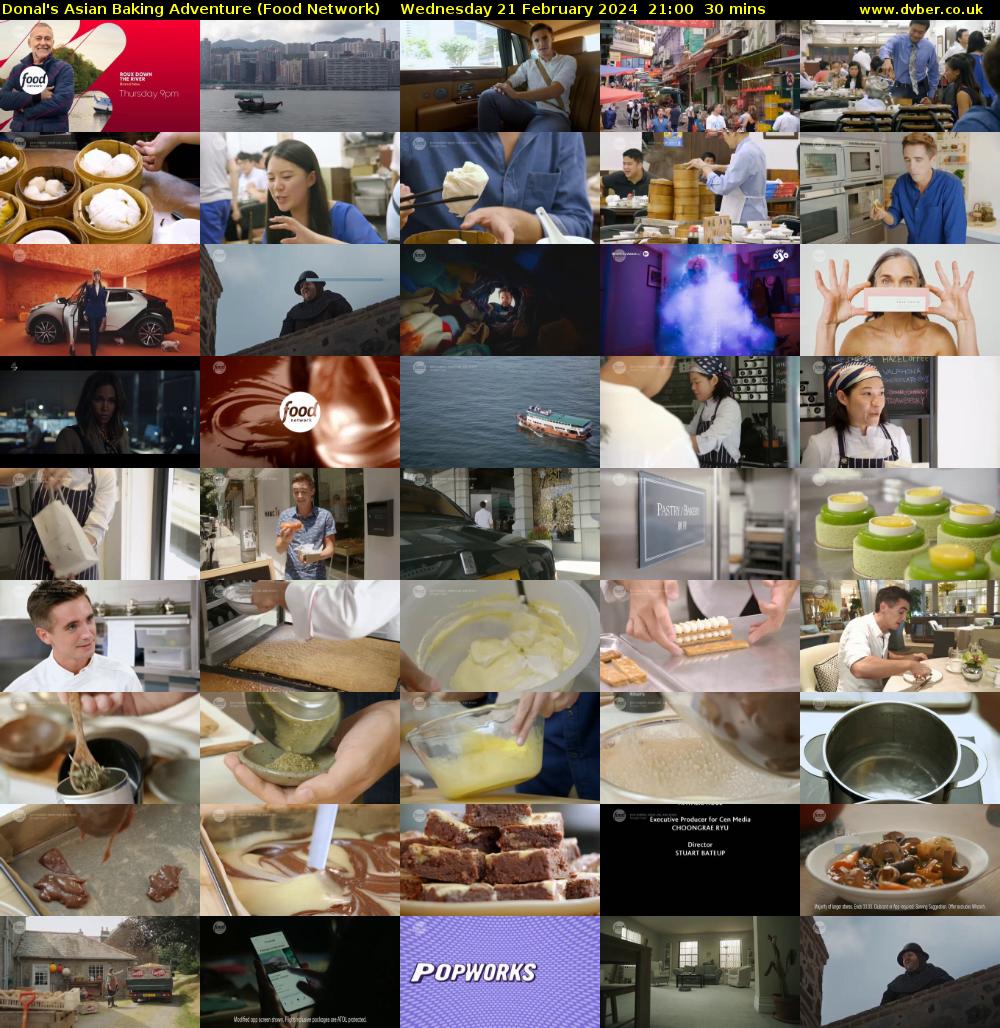 Donal's Asian Baking Adventure (Food Network) Wednesday 21 February 2024 21:00 - 21:30