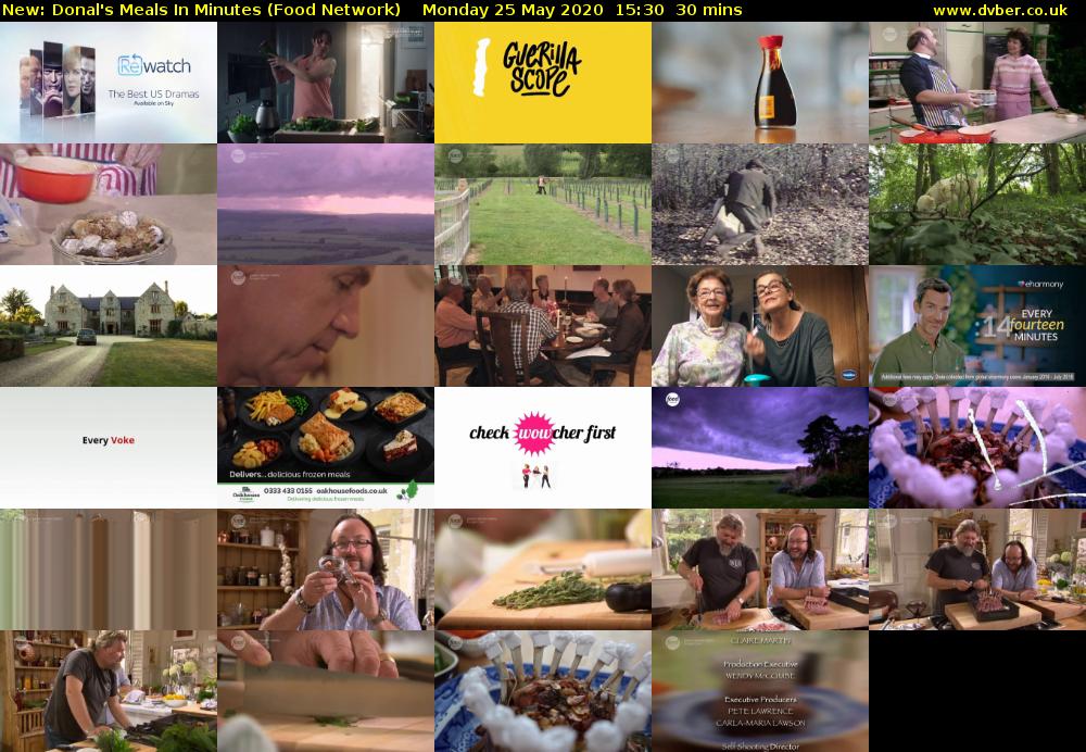 Donal's Meals In Minutes (Food Network) Monday 25 May 2020 15:30 - 16:00
