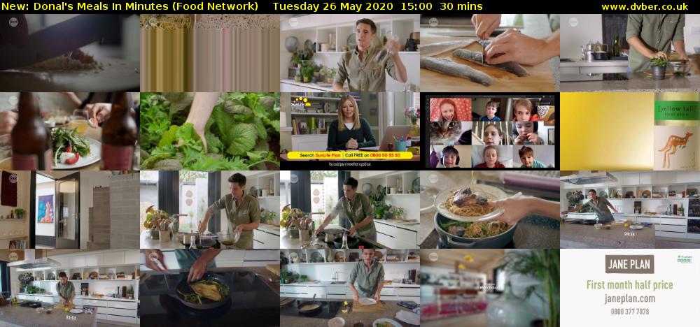 Donal's Meals In Minutes (Food Network) Tuesday 26 May 2020 15:00 - 15:30