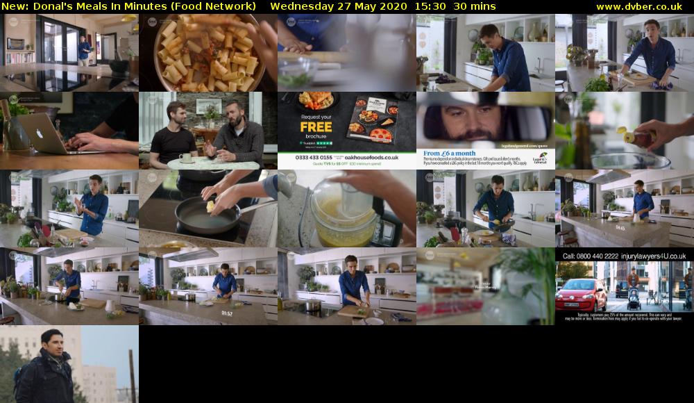 Donal's Meals In Minutes (Food Network) Wednesday 27 May 2020 15:30 - 16:00