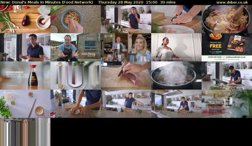 Donal's Meals In Minutes (Food Network) Thursday 28 May 2020 15:00 - 15:30