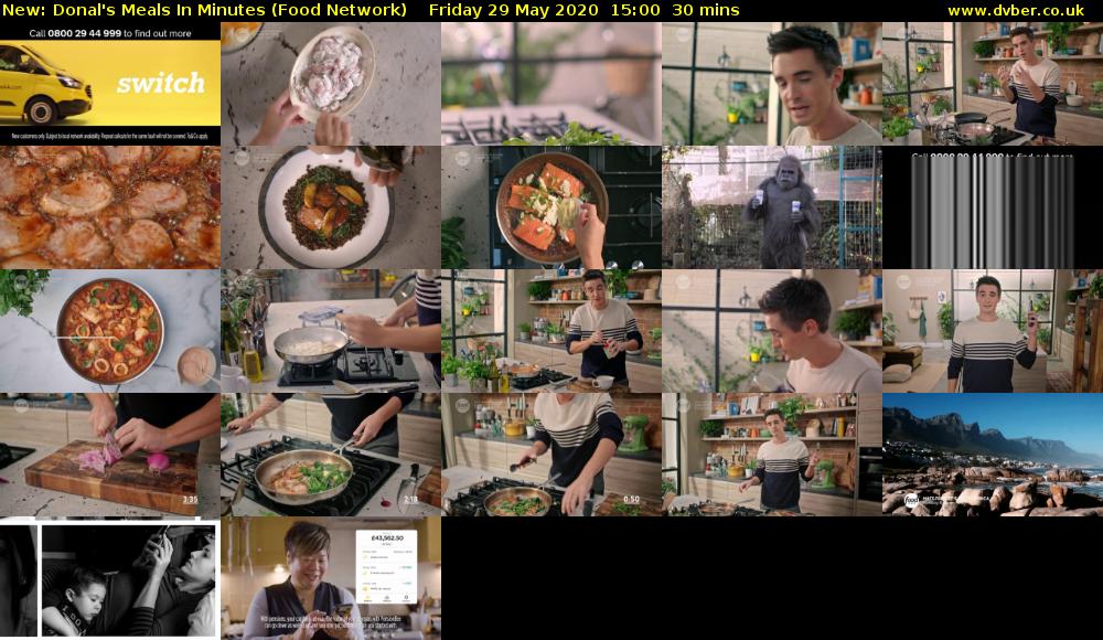 Donal's Meals In Minutes (Food Network) Friday 29 May 2020 15:00 - 15:30
