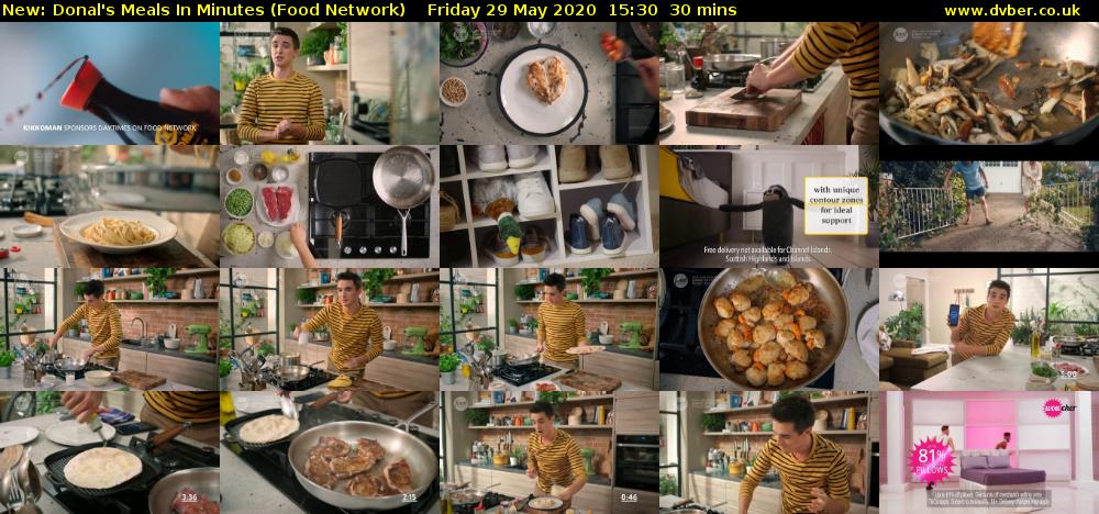 Donal's Meals In Minutes (Food Network) Friday 29 May 2020 15:30 - 16:00