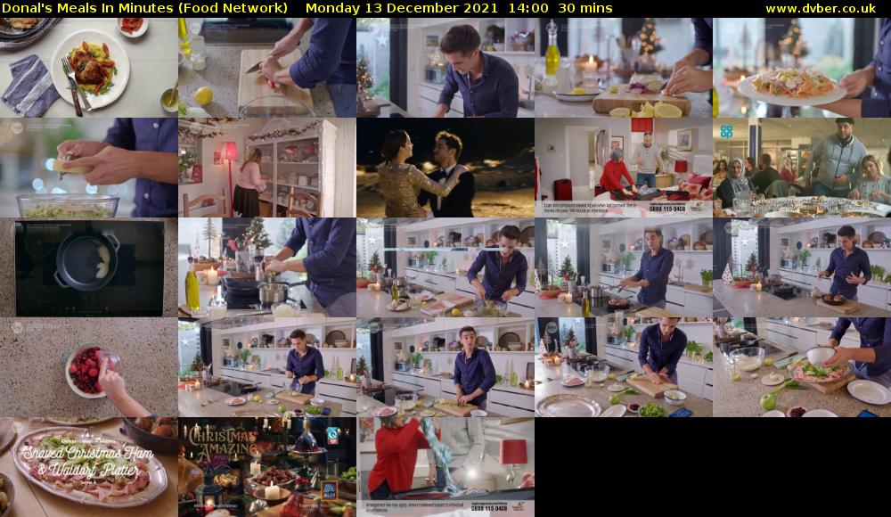 Donal's Meals In Minutes (Food Network) Monday 13 December 2021 14:00 - 14:30