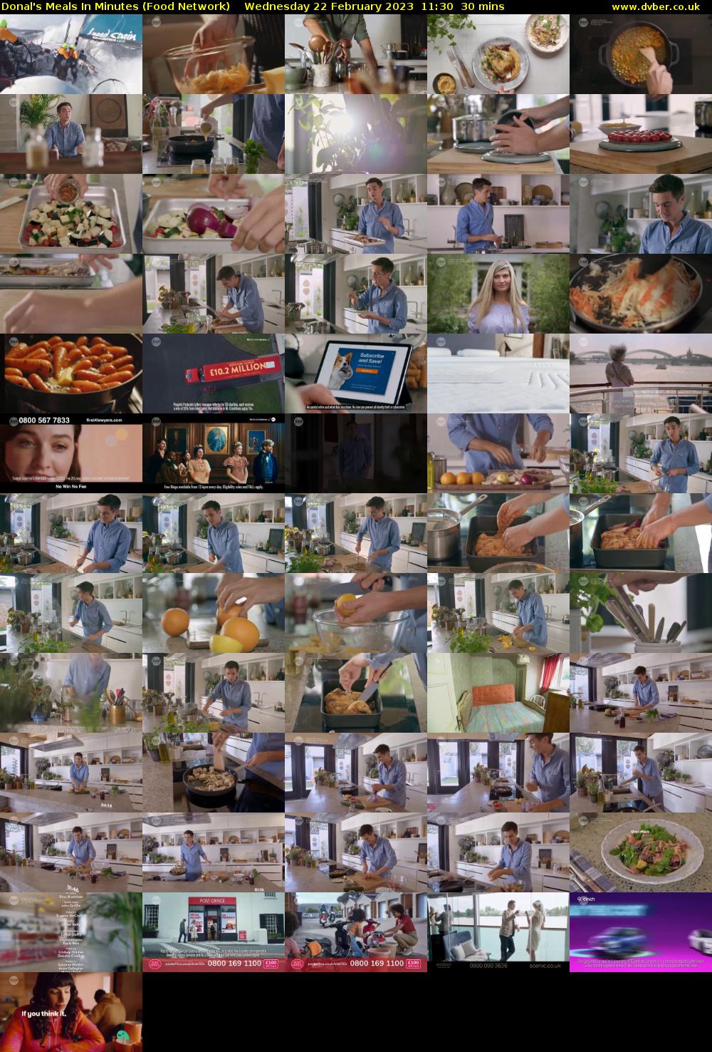 Donal's Meals In Minutes (Food Network) Wednesday 22 February 2023 11:30 - 12:00
