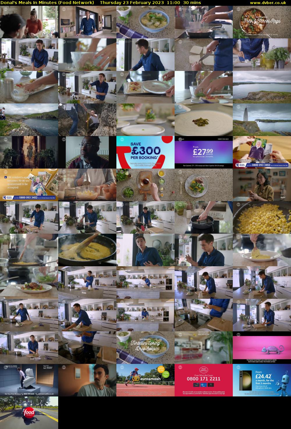 Donal's Meals In Minutes (Food Network) Thursday 23 February 2023 11:00 - 11:30