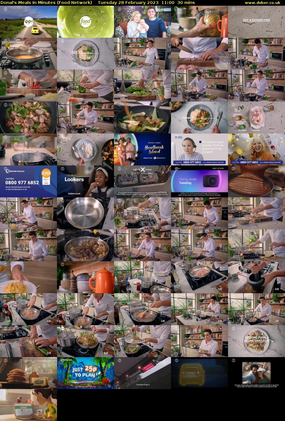 Donal's Meals In Minutes (Food Network) Tuesday 28 February 2023 11:00 - 11:30