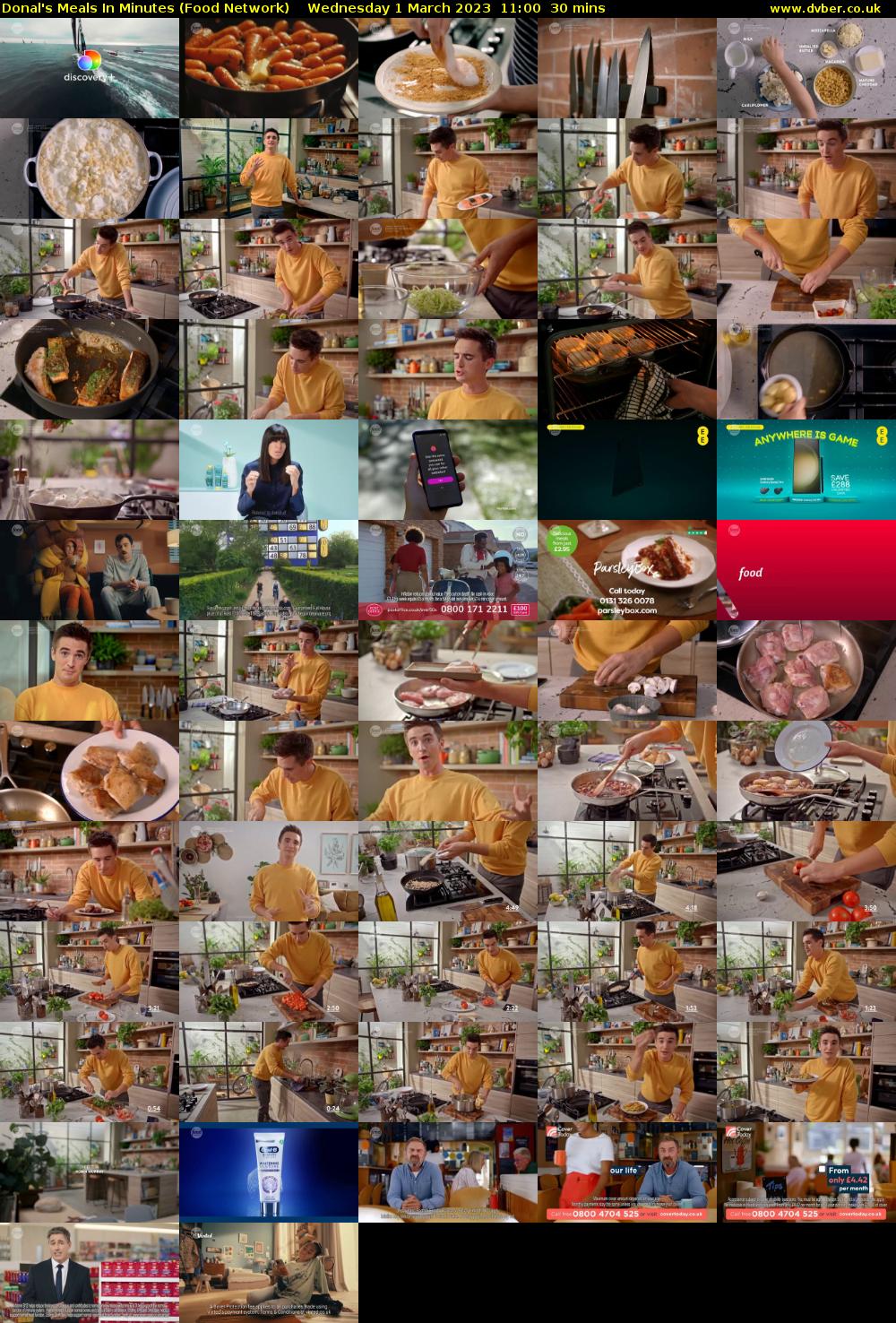 Donal's Meals In Minutes (Food Network) Wednesday 1 March 2023 11:00 - 11:30