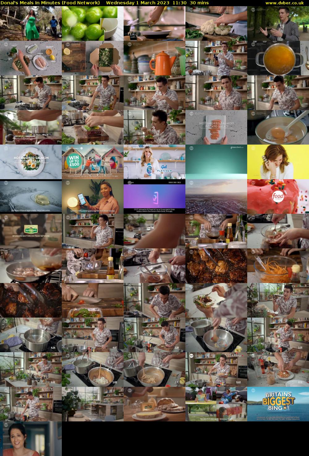 Donal's Meals In Minutes (Food Network) Wednesday 1 March 2023 11:30 - 12:00