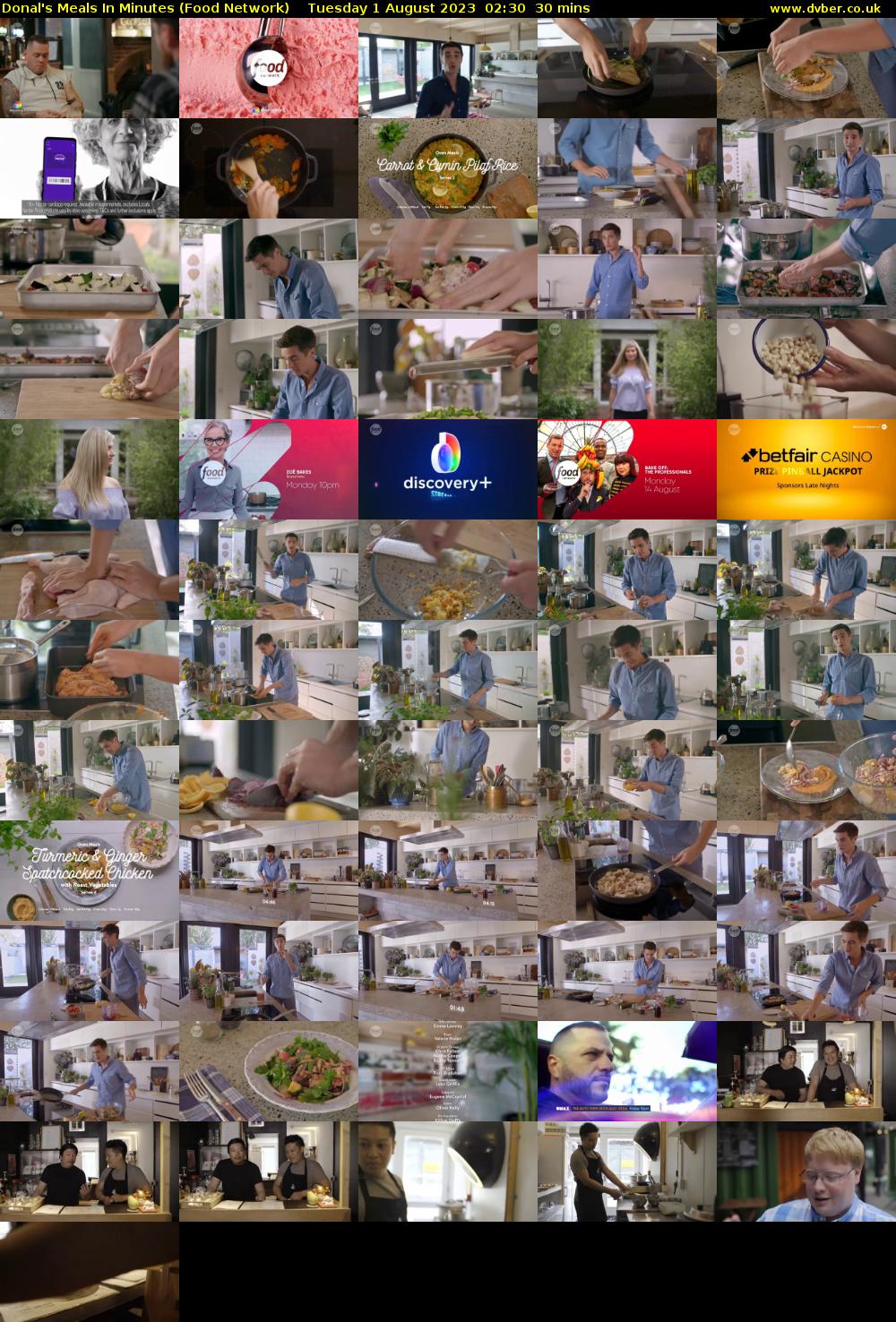 Donal's Meals In Minutes (Food Network) Tuesday 1 August 2023 02:30 - 03:00