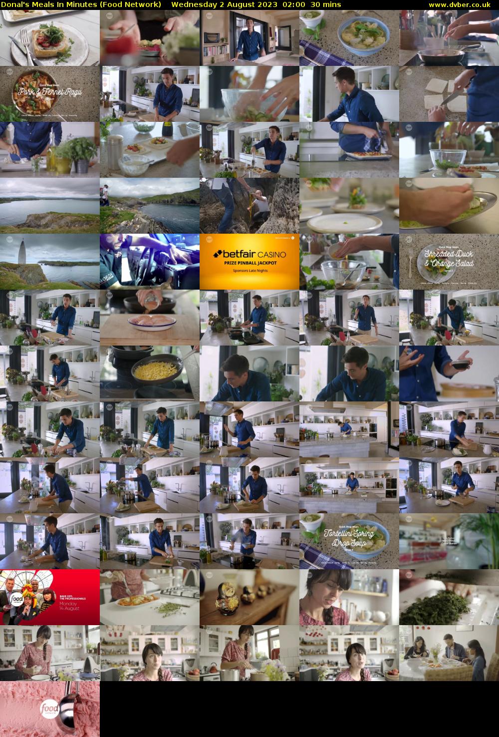 Donal's Meals In Minutes (Food Network) Wednesday 2 August 2023 02:00 - 02:30