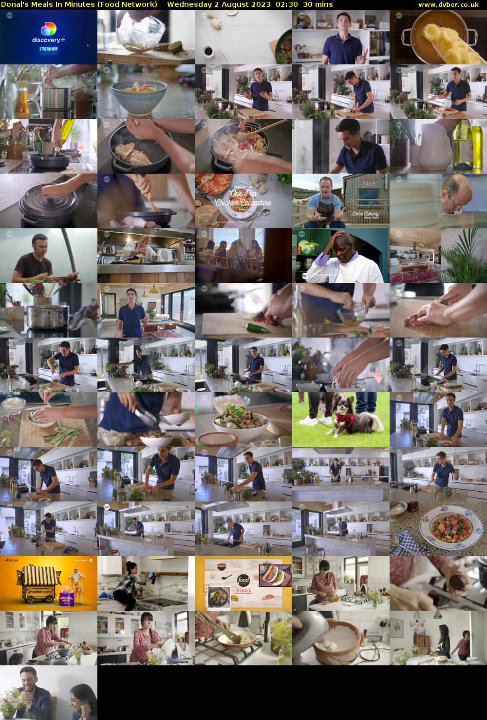 Donal's Meals In Minutes (Food Network) Wednesday 2 August 2023 02:30 - 03:00
