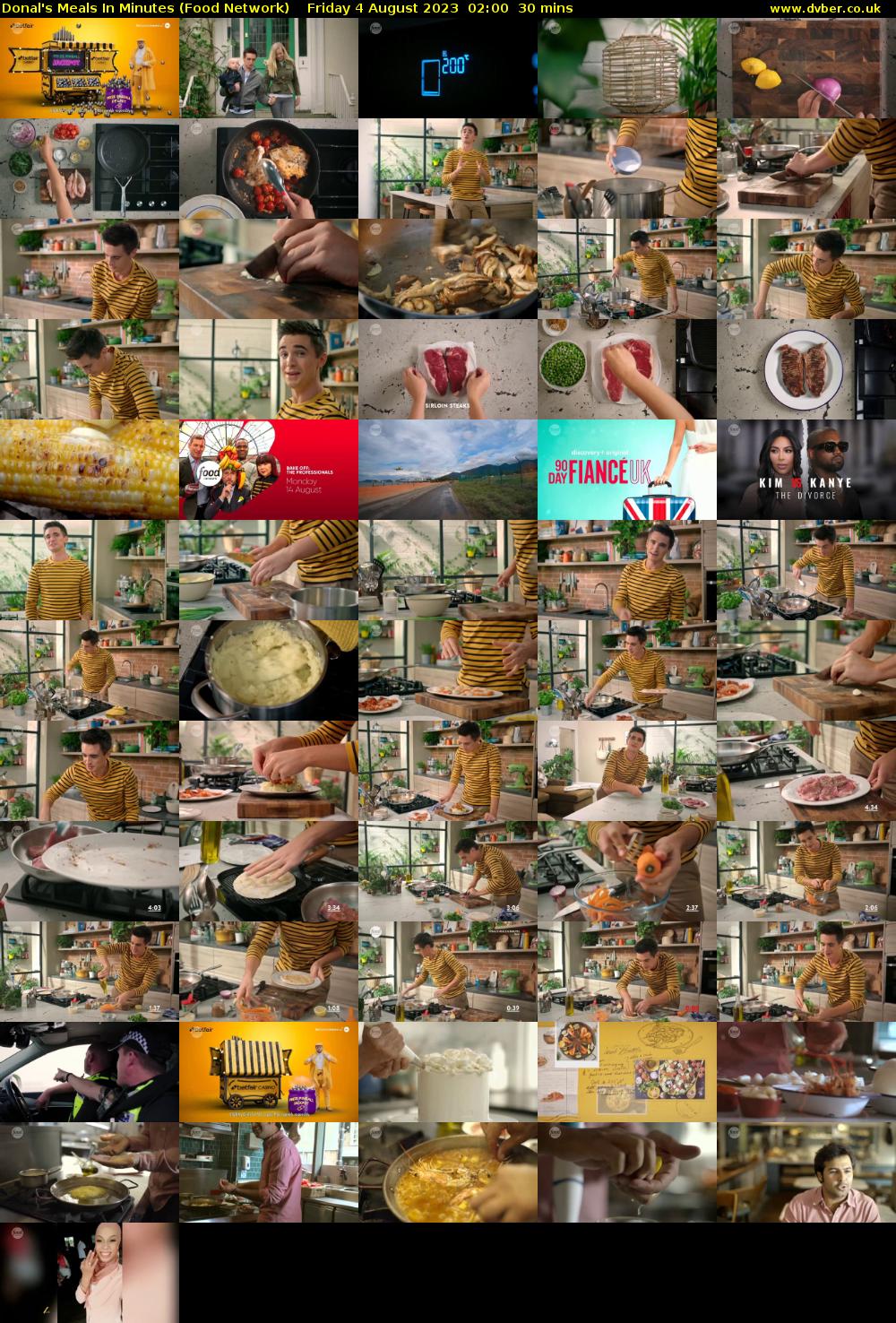 Donal's Meals In Minutes (Food Network) Friday 4 August 2023 02:00 - 02:30