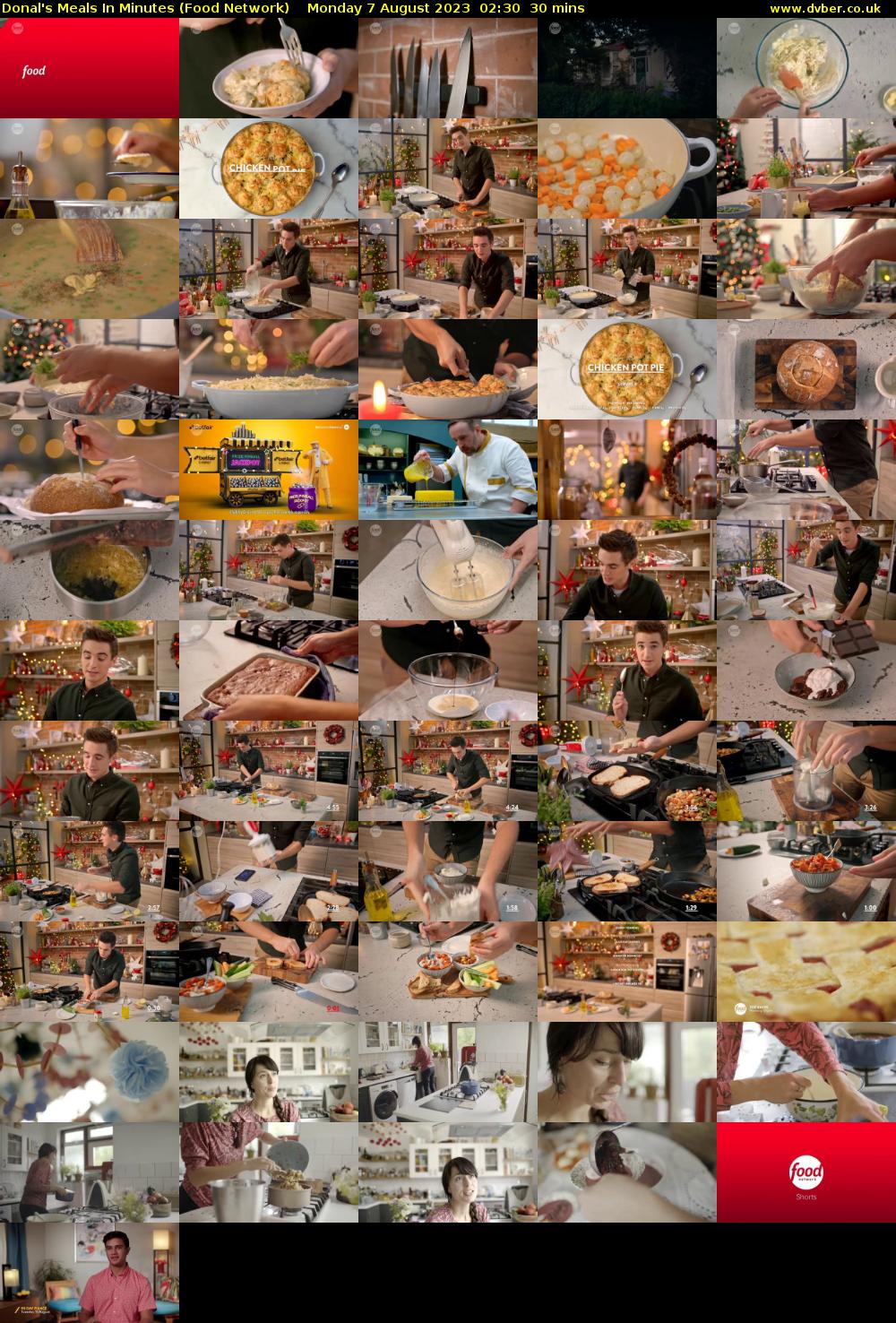 Donal's Meals In Minutes (Food Network) Monday 7 August 2023 02:30 - 03:00